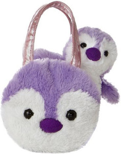 Aurora World Fancy Pals Purple Penguin Plush Pet Carrier