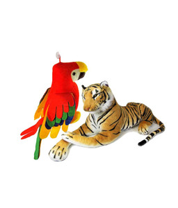 Deals India tiger(32 cm) and Musical parrot (30 cm)combo - 5 cm