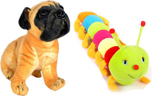 Alexus Pug Dog And Caterpillar - 32 cm
