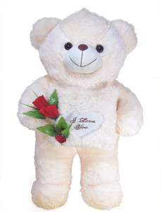 Tickles Teddy With Rose - 75 cm