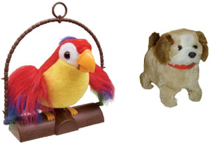 SHOP24HOME Talking Parrot with Jumping Puppy Toys Best Combo - 17 cm