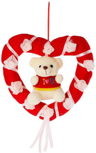 Tickles Cute Teddy in Heart Ring - 20 cm