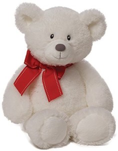 Gund Valentine'S Valerie Large White Teddy Bear With Red Bow