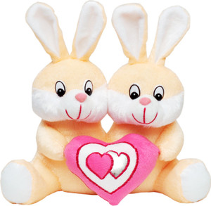 Tabby Toys Cute Bunny Couple With Heart - 30 cm