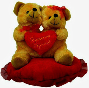 Lata Valentine Brown Heart Couple On Heart - 30 cm