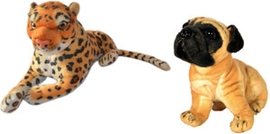 MGPLifestyle Combo of Leopard & Pug Dog Soft Toy (32cm) - 9 cm