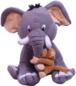 Cuddles Elephant With Baby Monkey - 12 inch