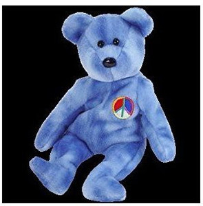 TY Beanie Babies Blue Peace Bear Buddies
