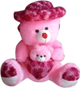 S S Mart 3 Feet Pink Mother Baby Teddy Bear - 90 cm