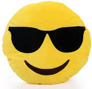Royalifestyle Smarty Smiley Plush Cushion with Sunglasses - 12 inch
