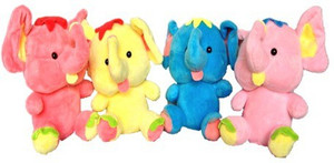 Chinmayi Small Four Combo Elephant Soft Toy, Gift Smile To Your Kids - 20 cm