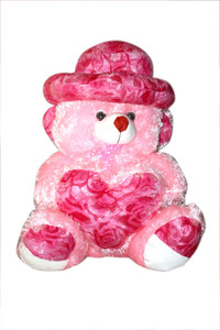S S Mart Pink Heart Teddy Bear with Cap soft toy 2 FEET - 60 cm