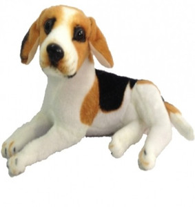 Chinmayi Cute White Brown Dog, good companion to your little ones - 32 cm