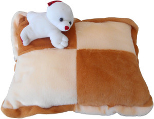 Saugat Traders 2 in 1 Teddy Toy Pillow - 22 cm