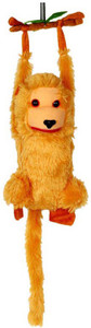 IGB Hanging Monkey With Long Tail Stuffed Animal 10 Inches - 10 inch