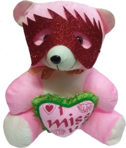 Aparshi MISS YOU teddybear with mask stuffed soft toy  - 35 cm