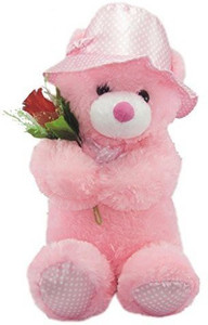 city retail Cute Teddy With A Rose Love Boy Girl Friend Gift - 48 cm