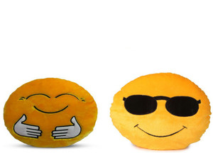 Fabelhaft Cool Dude & Hugging Smiley Cushion (Pack of 2) - 35 Cm - 4 cm
