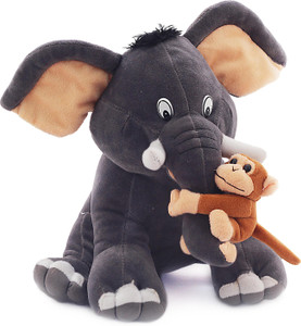 Natkhat Ele With Monkey 30cm - 30 cm