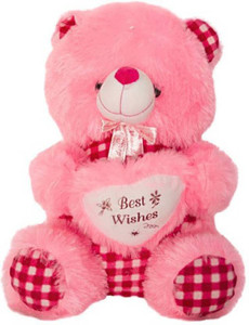 A M Enterprises Heart Best Wishes Teddy Bear - 35 cm