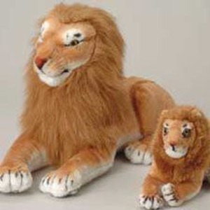 US Toys One Realistic Jumbo Male Lion In Laying Position Plush