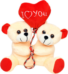 Tabby Toys Cute Couple Teddy With Heart Shape Baloon - 26 cm