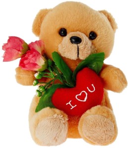 Tickles Cute I Love You Teddy with Flower  - 18 cm