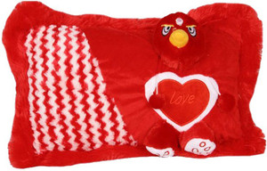 PIST Soft Toys Red Teddy Face Pillow - 12 cm