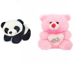 Pari Combo Of Panda (25 Cm) And Teddy (30 Cm)  - 30 cm