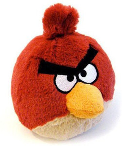 CW&T Angry Birds 5 Inch Mini Plush Red Bird With Sound 90837