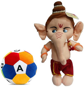 Cally Soft Toys Ganesha with ABCD Ball - 35 cm