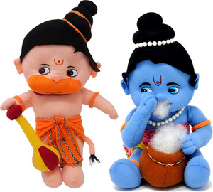 Fun Zoo Lord Hanuman & Krishna Hindu Idol Combo Fun Zoo Soft Plush Toy - 35 cm
