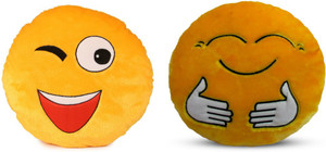 Deals India Deals India Soft WINK Smiley and Hugging Smiley Cushion - 35 cm(smiley4&E)Set of 2 - 35 cm