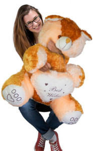 Ktkashish Toys kashish cream & brown teddy bear 22 inch - 22 inch