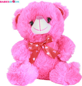 Babies Bloom Plush Stuffed Pink Teddy Bear With A Beautiful Bow - 20 cm