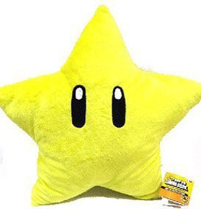 Super Mario Brothers Plush Star 11 Inch Yellow Starman Doll - 20 inch