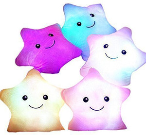 Luminous Led Pink Star Glowing Colorful Plush Pillow Choose