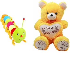 Kashish Trading Company KTC Combo of Multicolour Teddy Bear & Caterpillar Soft tos  - 28 inch