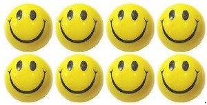 Kosh Smiley Face Squeeze Stress Balls 3 inch (Pack Of 8) - 3 inch
