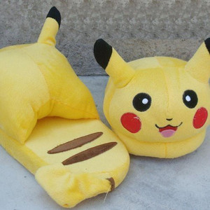 Alisky Co.,ltd New Cute Pokemon Pikachu Soft Plush Slipper Yellow Cartoon
