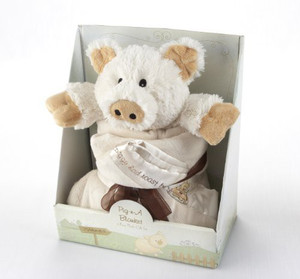 Baby Aspen Pig-n-A Blanket 2-Piece Gift Set - 20 inch