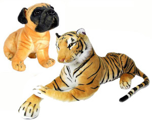 VRV Soft Toy Tiger and Pug - 35 cm