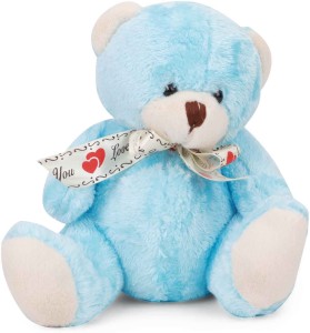 Starwalk Bear Plush Baby Blue Colour With Love You Ribbon  - 20 cm