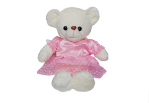 Trimurti Imported Fur Beautiful Teddy Doll in Frock  - 50 cm