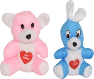 VASA 5 Inches Spongy Rabbit And Teddy Bear Stuff Metallic Multi Colour For Kids  - 4.5 inch