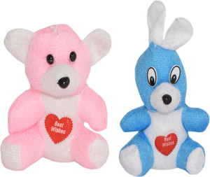 VASA 5 Inches Spongy Rabbit And Teddy Bear Stuff Metallic Multi Colour For Kids - 4.5 inch