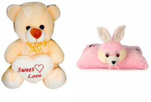 Deals India Deals India George Teddy Bear - 30 cm And folding Bunny Pillow - 30 cm