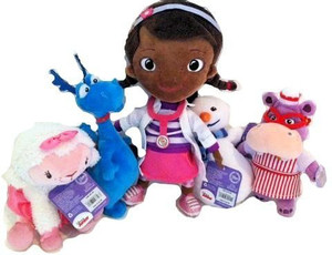 Disney Doc Mcstuffins Set 5 Stuffy Lambie Chilly Hallie Plush Jr