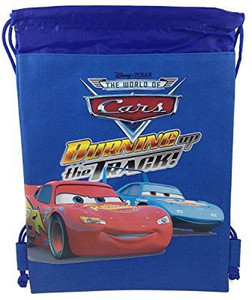 Beyondstore Disney Cars Blue Drawstring Backpack Tote Bag - 25 inch
