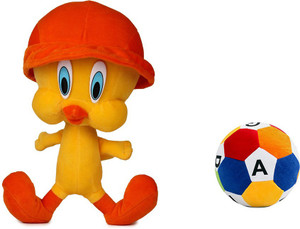 Swastikunj Multicolor Combo of Tweety with Cap(32 cm) and Multicolor Ball (10 cm) - 10 cm